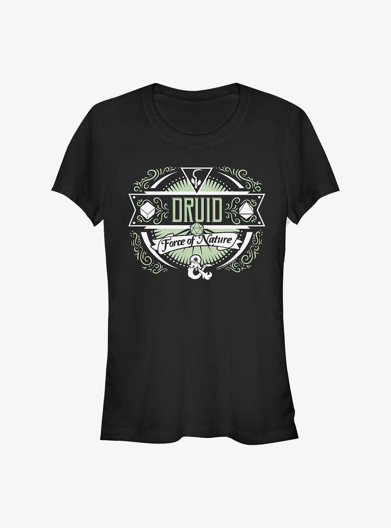 Dungeons And Dragons Druid Label Girls T-Shirt, BLACK, hi-res