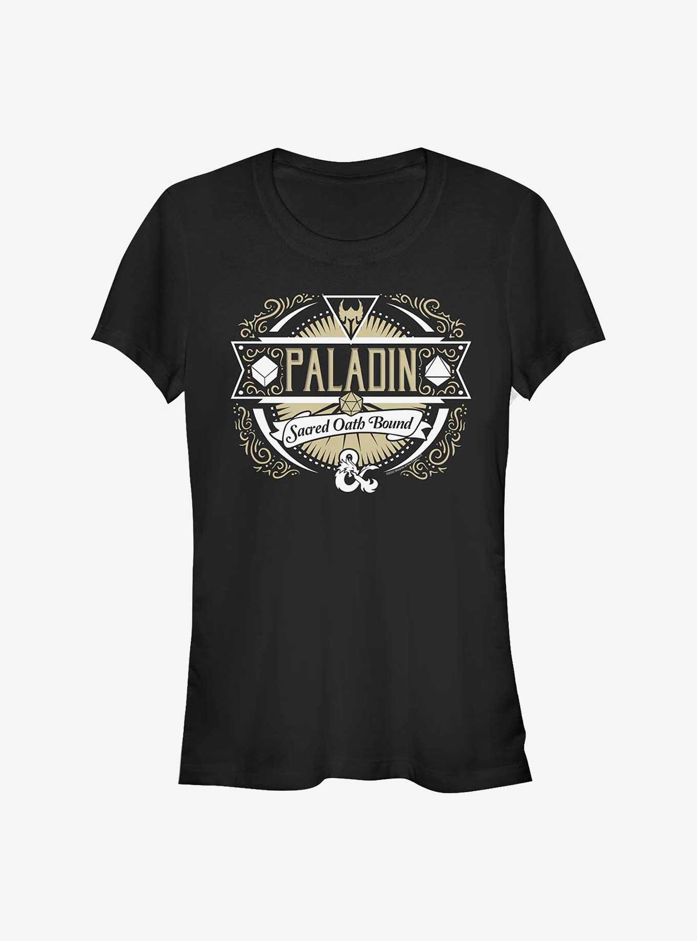 Dungeons And Dragons Paladin Label Girls T-Shirt, BLACK, hi-res