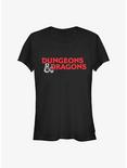 Dungeons And Dragons Rendered Logo Girls T-Shirt, BLACK, hi-res