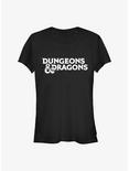 Dungeons And Dragons Stacked Logo Girls T-Shirt, BLACK, hi-res