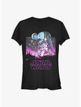 Star Wars Starry Scene Logo Girls T-Shirt, BLACK, hi-res