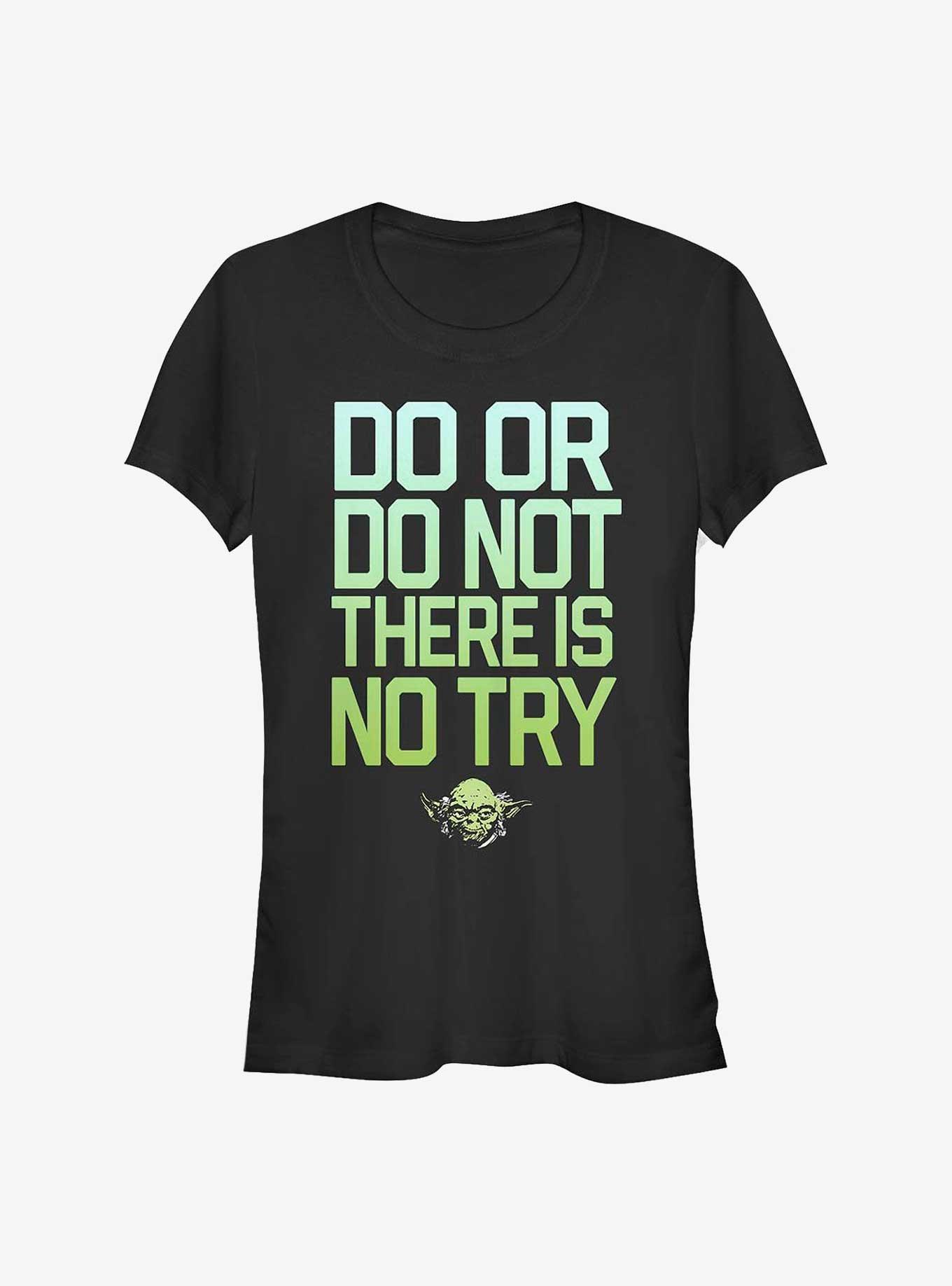Star Wars Do Or Do Not, There Is No Try Yoda Girls T-Shirt, BLACK, hi-res