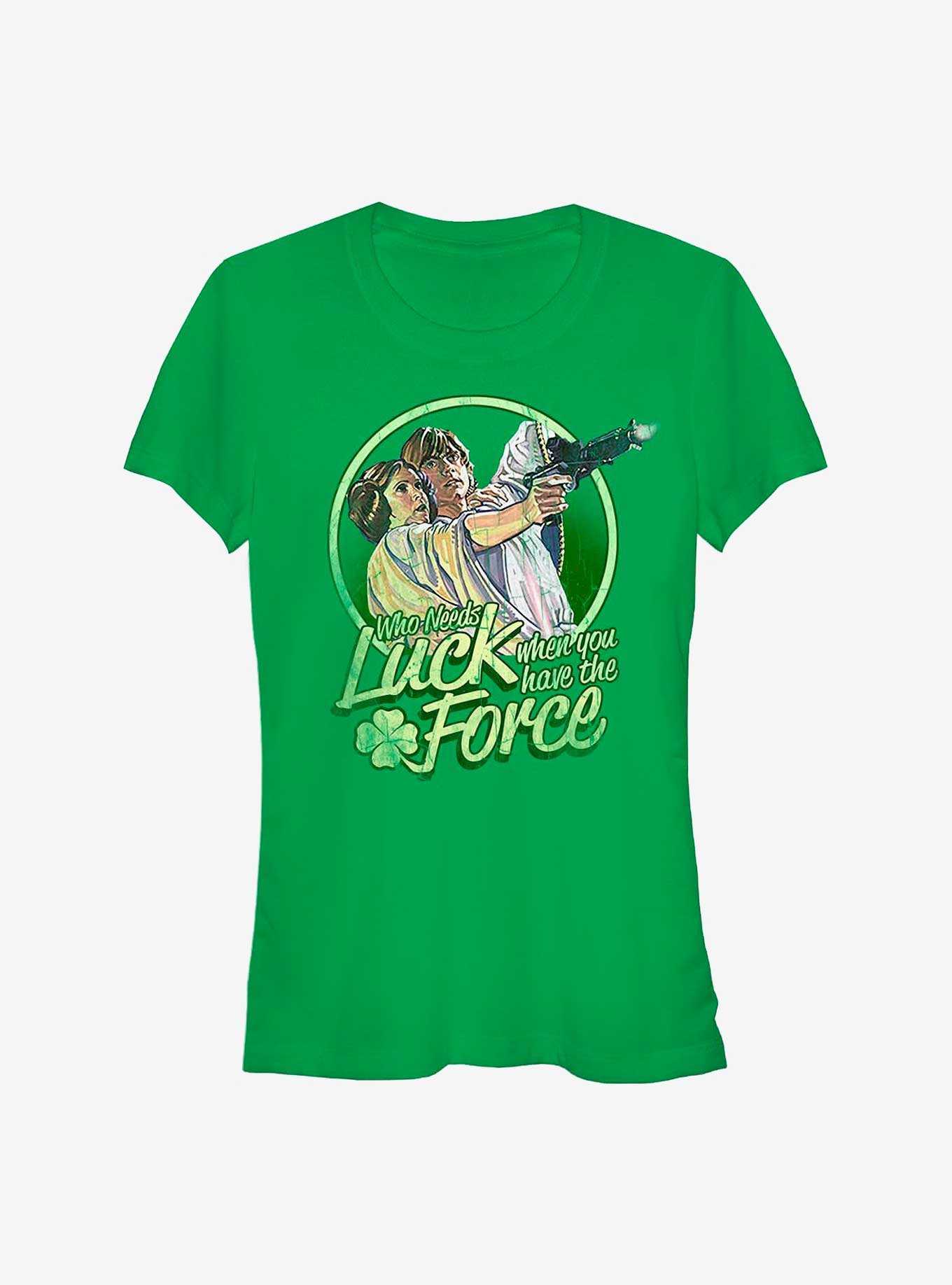 Star Wars Who Needs Luck When You Have The Force Luke And Leia Girls T-Shirt, , hi-res