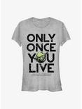 Star Wars Only Once You Live Yoda Girls T-Shirt, ATH HTR, hi-res
