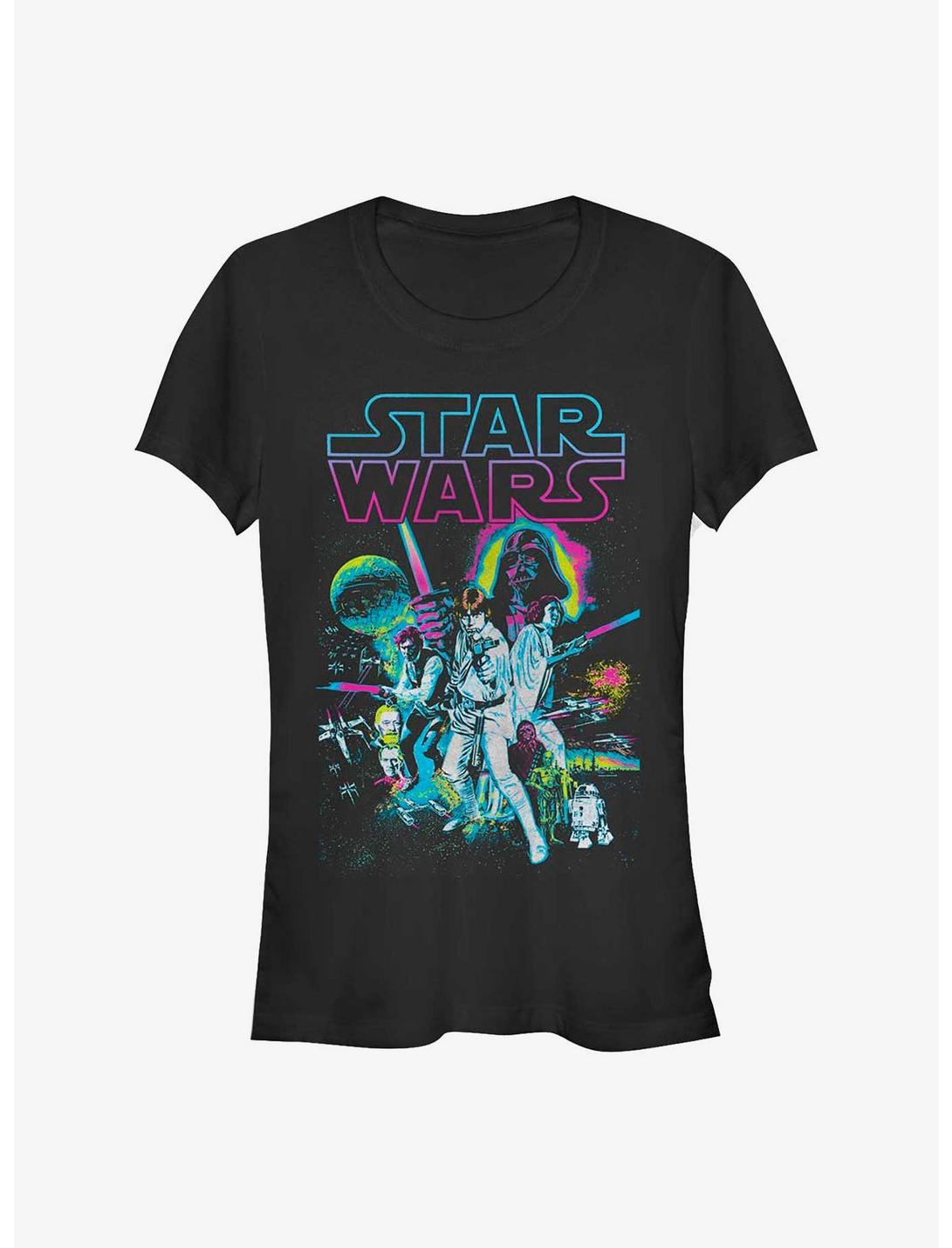 Star Wars Neon Hope Girls T-Shirt, BLACK, hi-res