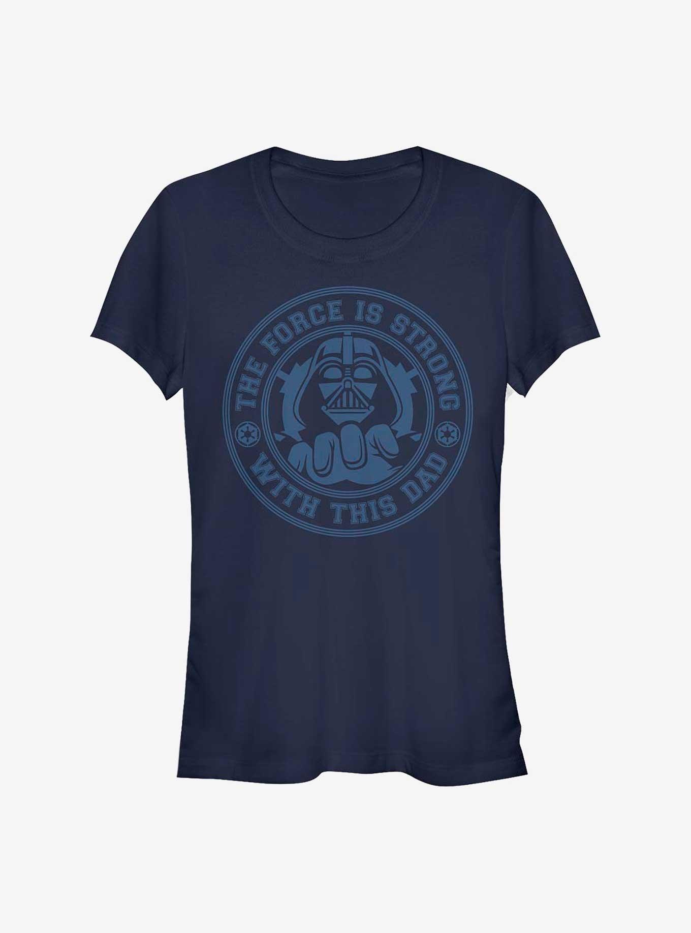 Star Wars Vader The Force Is Strong Wirth This Dad Girls T-Shirt, NAVY, hi-res