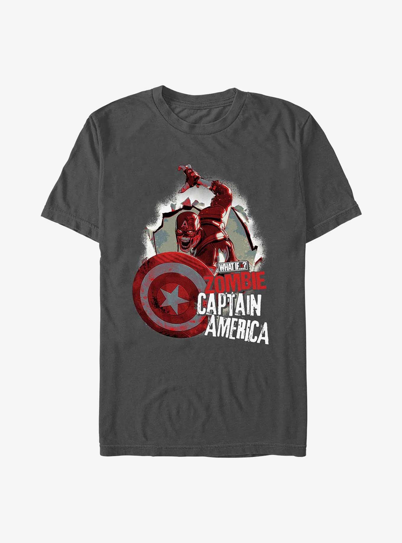 Marvel What If...? Zombie Cap Poster T-Shirt, CHARCOAL, hi-res view 1
