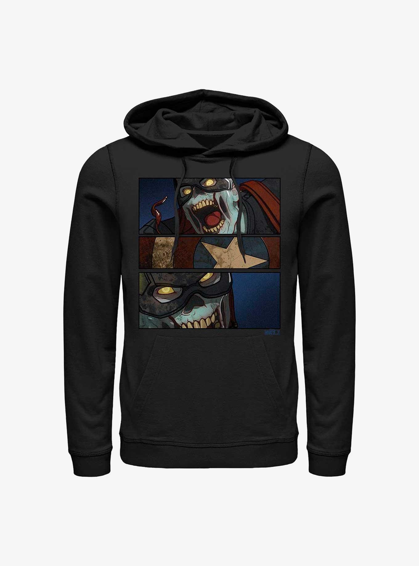 Marvel What If...? Zombie Cap Panels Hoodie, BLACK, hi-res