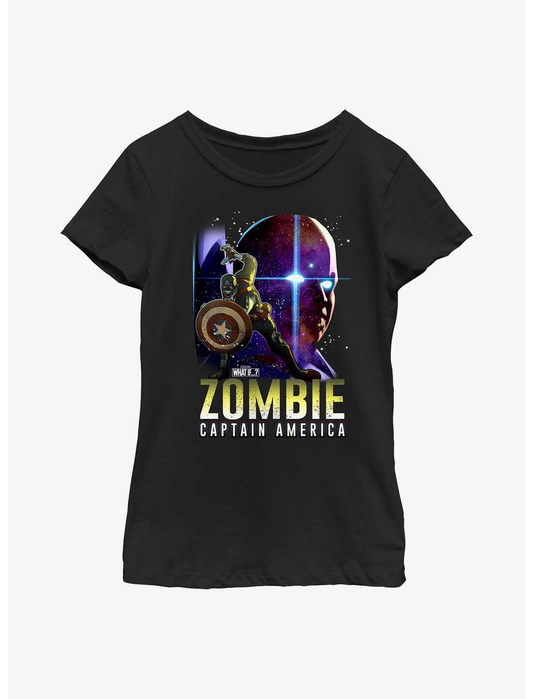 Marvel What If...? Watcher Zombie Cap Youth Girls T-Shirt, BLACK, hi-res