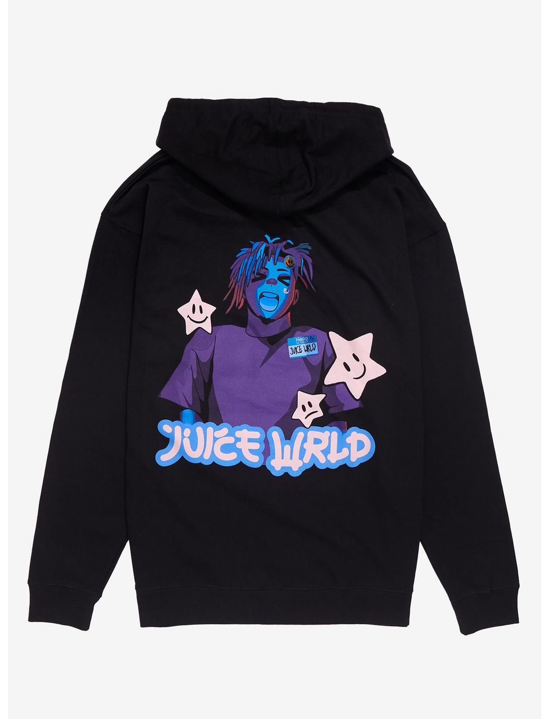 Juice WRLD X OffGod Anime Portrait & Stars Hoodie, BLACK, hi-res