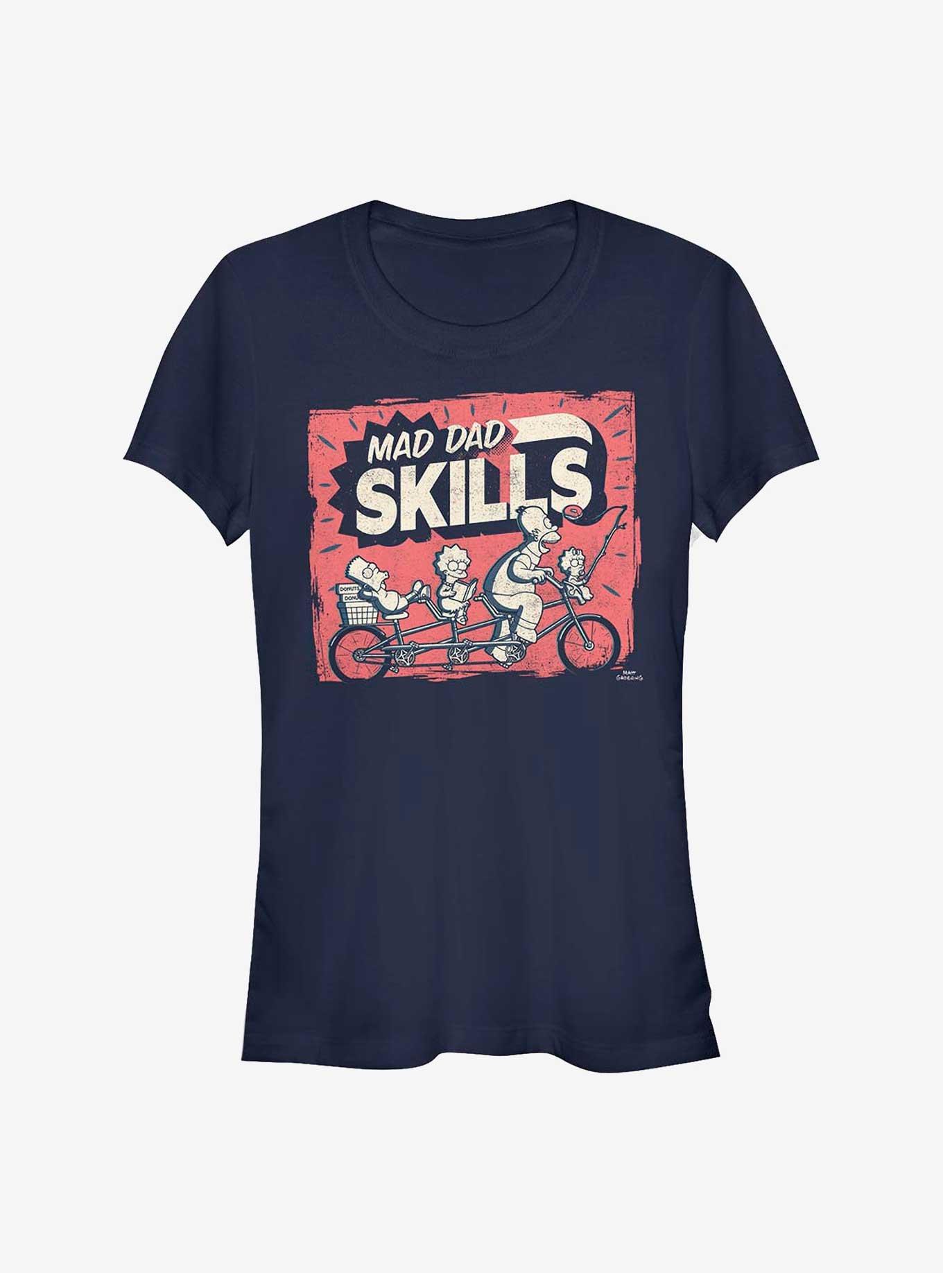 The Simpsons Mad Dad Skills Girls T-Shirt, NAVY, hi-res