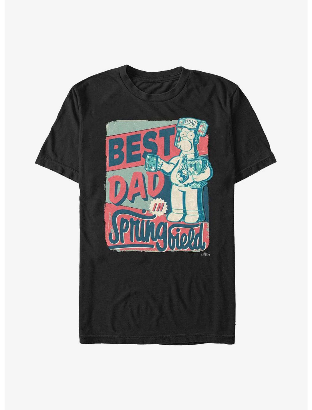 The Simpsons Best Dad In Springfield Homer T-Shirt, BLACK, hi-res