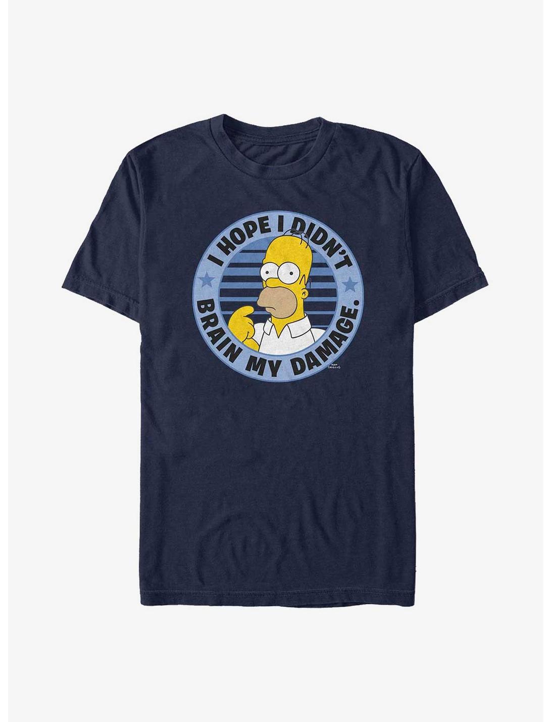 The Simpsons Hope I Didn't Brain My Damage T-Shirt, NAVY, hi-res