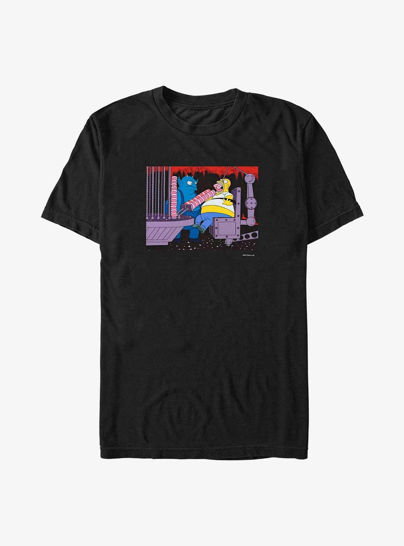 The Simpsons Devil Feeding Homer T-Shirt, BLACK, hi-res
