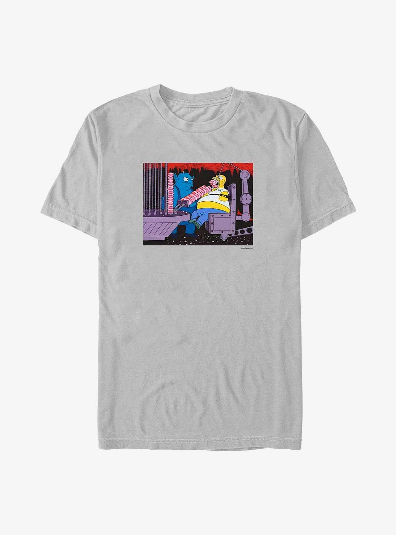 The Simpsons Devil Feeding Homer T-Shirt, SILVER, hi-res