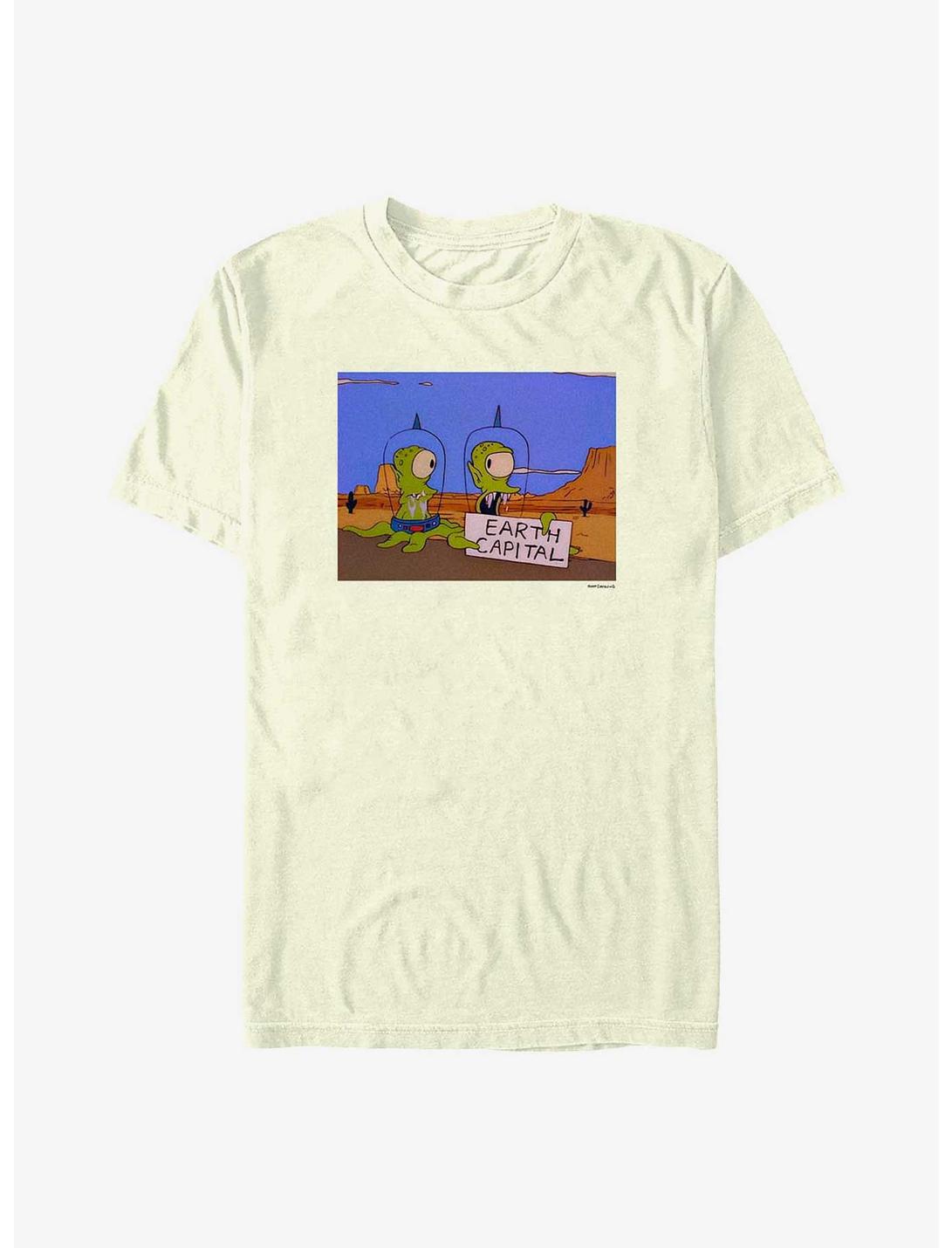 The Simpsons Kang & Kodos Aliens Earth Capital T-Shirt, NATURAL, hi-res