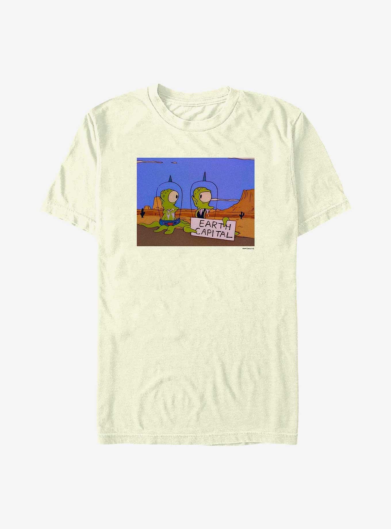 The Simpsons Kang & Kodos Aliens Earth Capital T-Shirt, NATURAL, hi-res