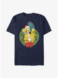 The Simpsons Family Holiday Wreath T-Shirt, NAVY, hi-res