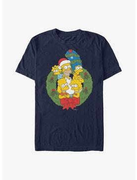 The Simpsons Family Holiday Wreath T-Shirt, NAVY, hi-res