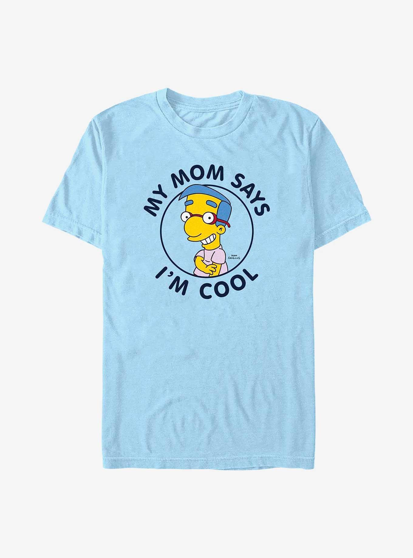 The Simpsons Milhouse Mom Says I'm Cool T-Shirt, LT BLUE, hi-res