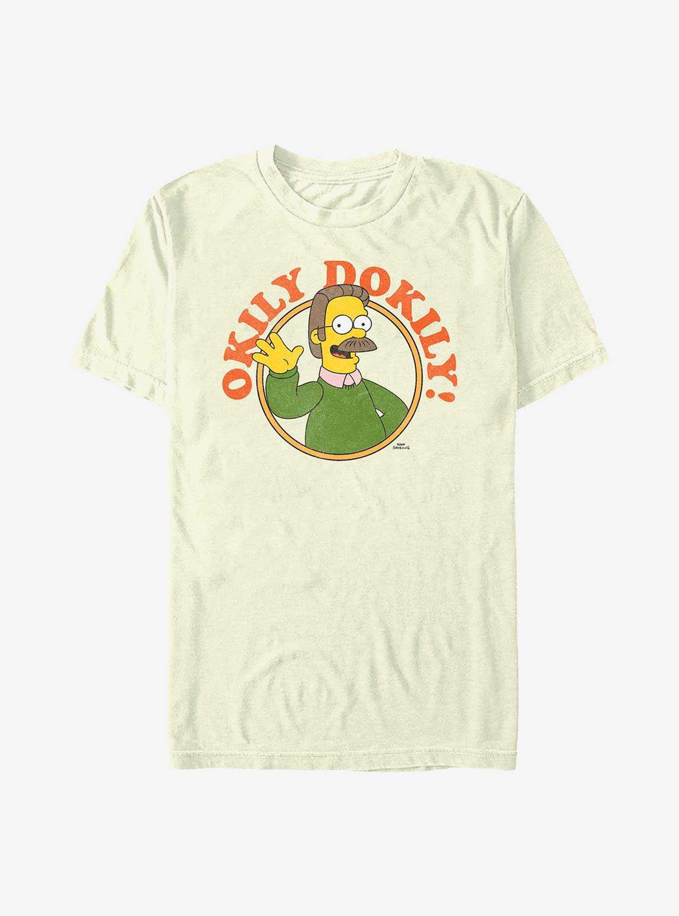 The Simpsons Okily Dokily Flanders Dad Circle T-Shirt, , hi-res