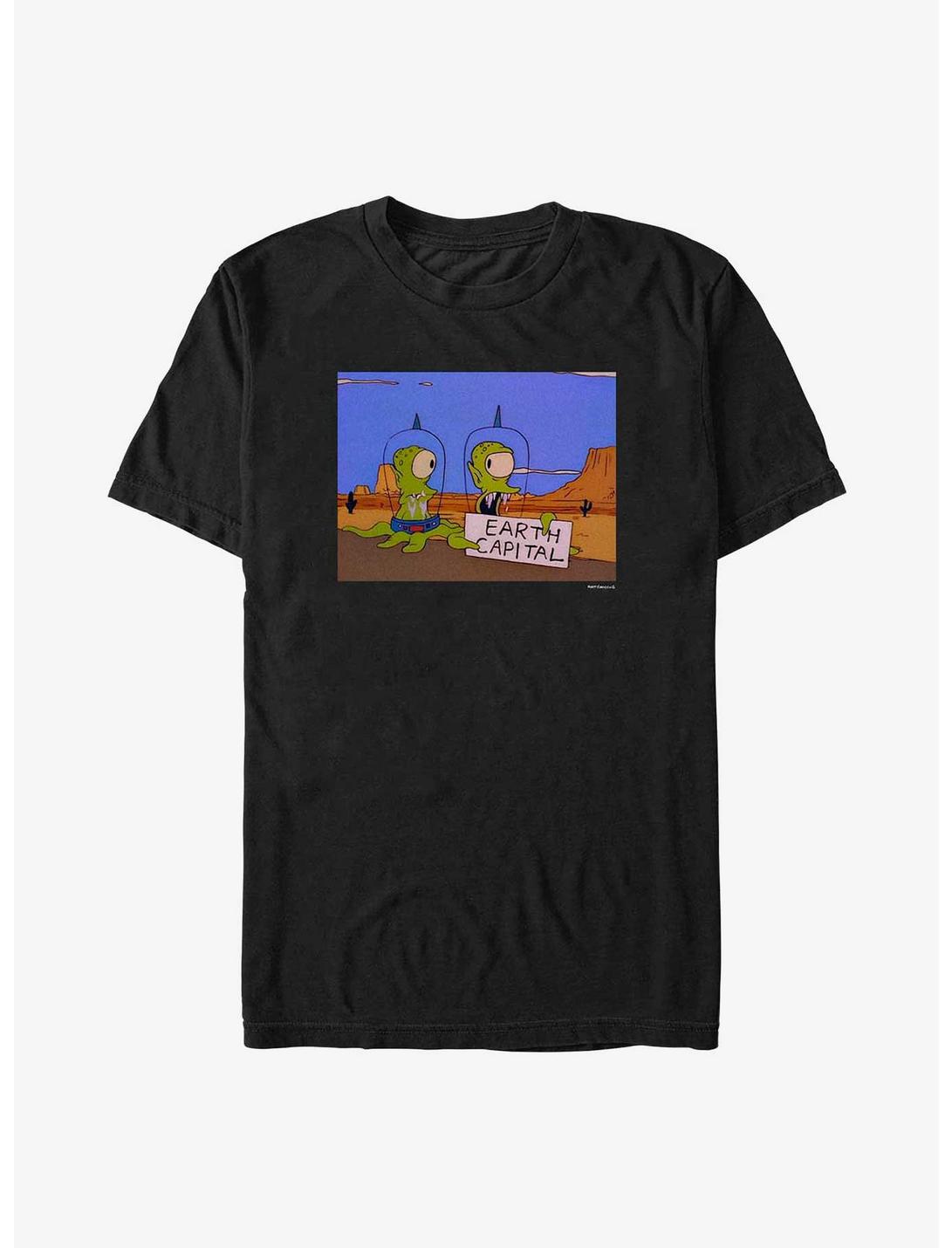 The Simpsons Kang & Kodos Aliens Earth Capital T-Shirt, BLACK, hi-res