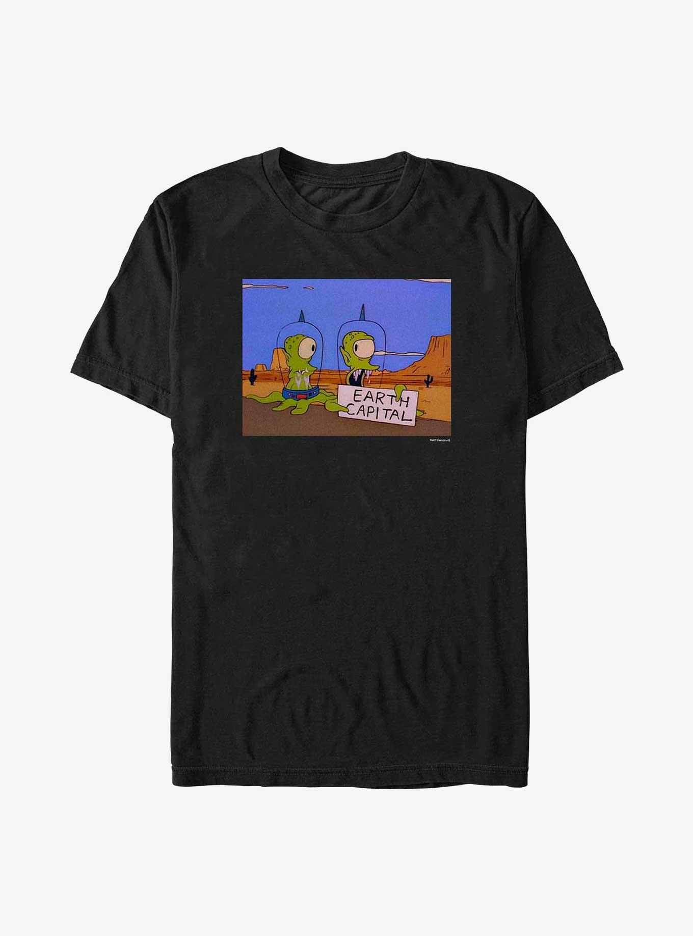 The Simpsons Kang & Kodos Aliens Earth Capital T-Shirt, BLACK, hi-res