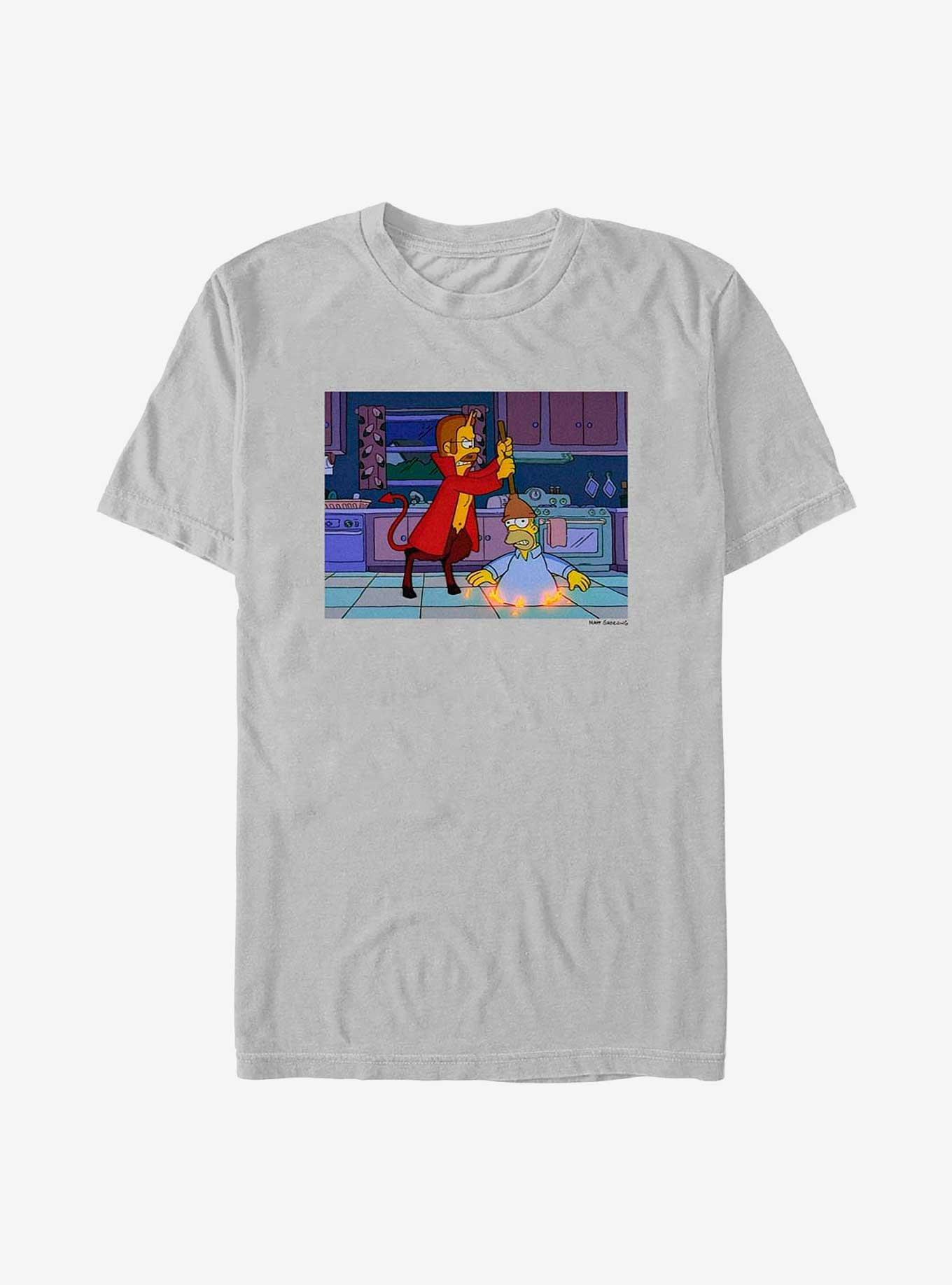 The Simpsons Homer Hell Devil Flanders T-Shirt, SILVER, hi-res