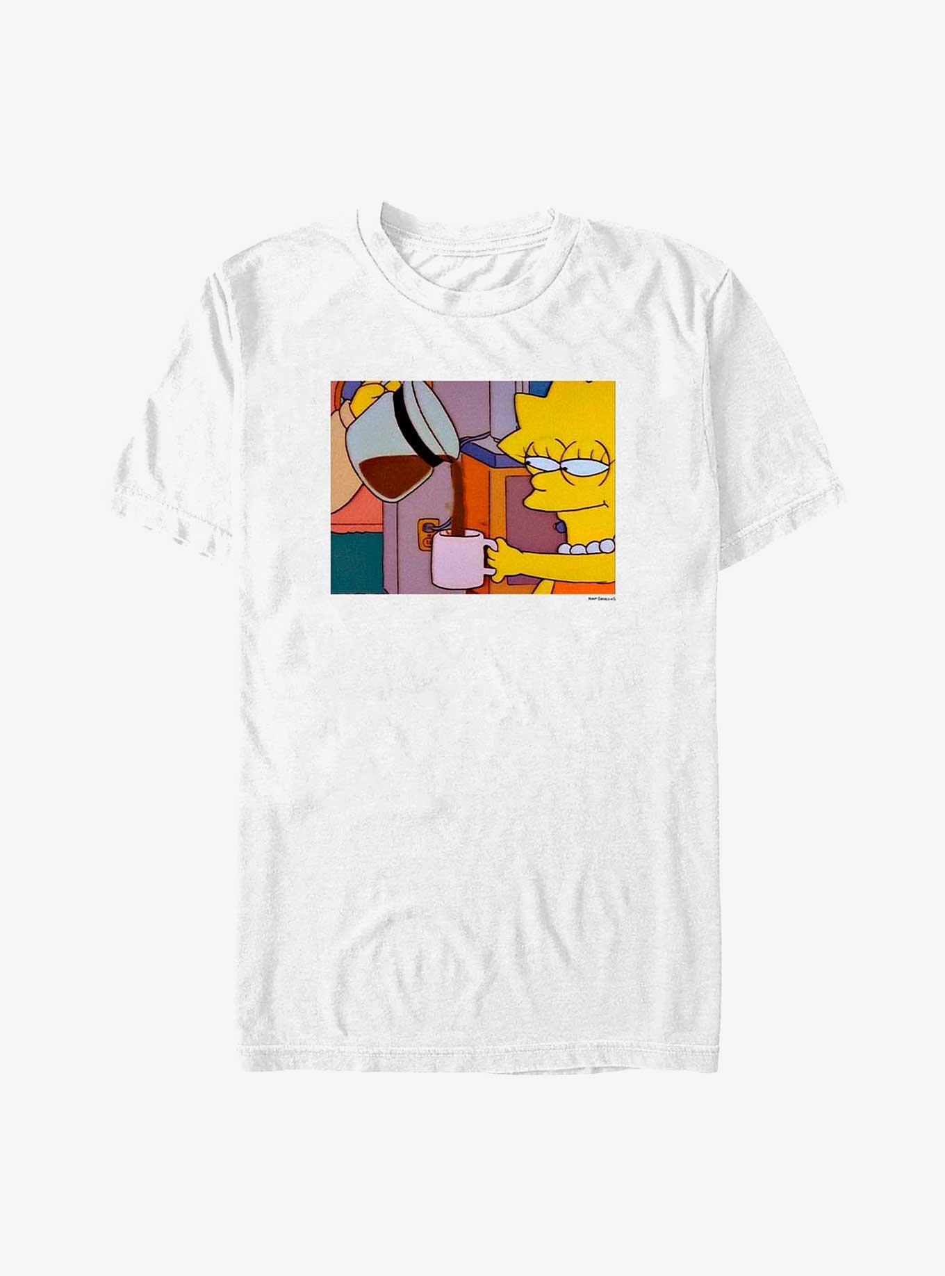 The Simpsons Lisa Coffee T-Shirt, WHITE, hi-res