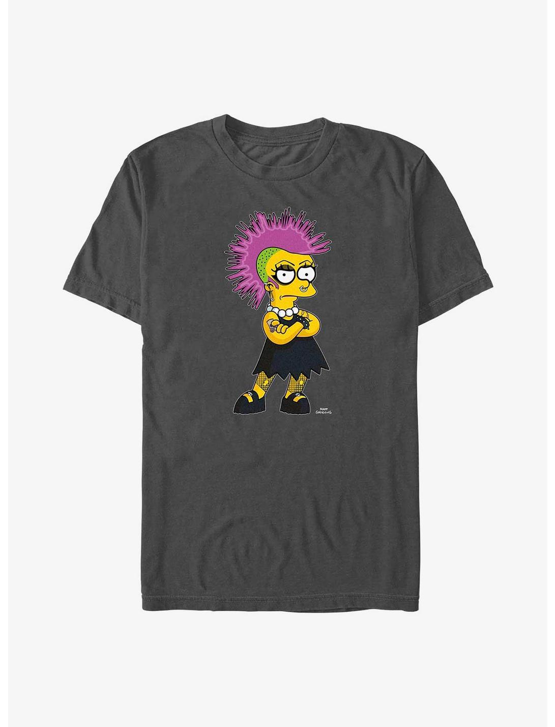 The Simpsons Lisa Goes Punk T-Shirt, CHARCOAL, hi-res