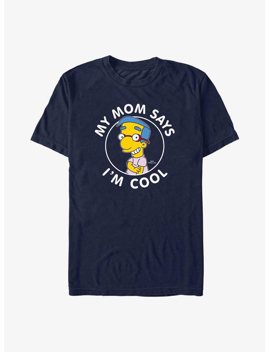 The Simpsons Milhouse Mom Says I'm Cool T-Shirt, NAVY, hi-res