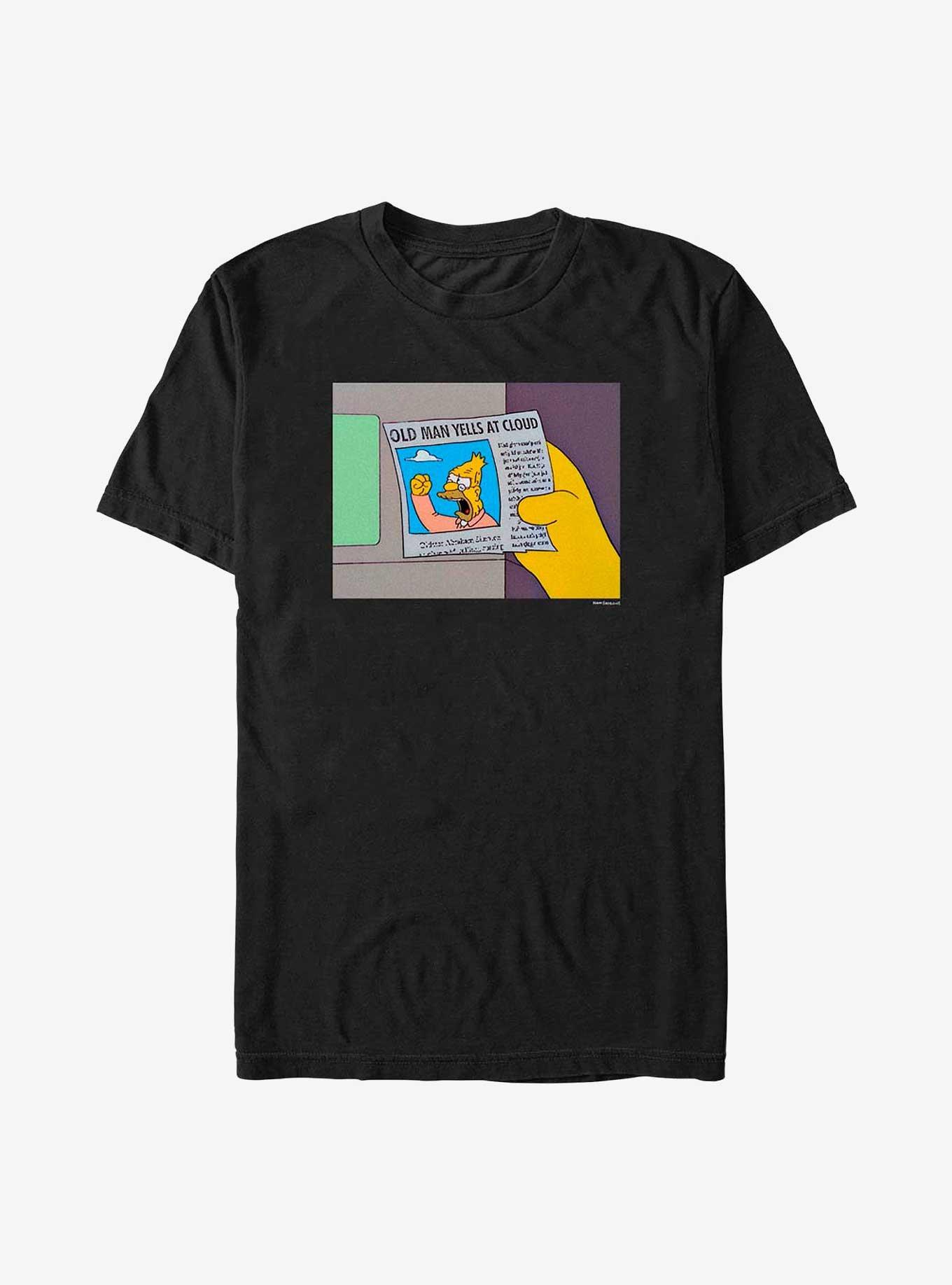 The Simpsons Grandpa Old Man Yells At Clouds Article T-Shirt, BLACK, hi-res