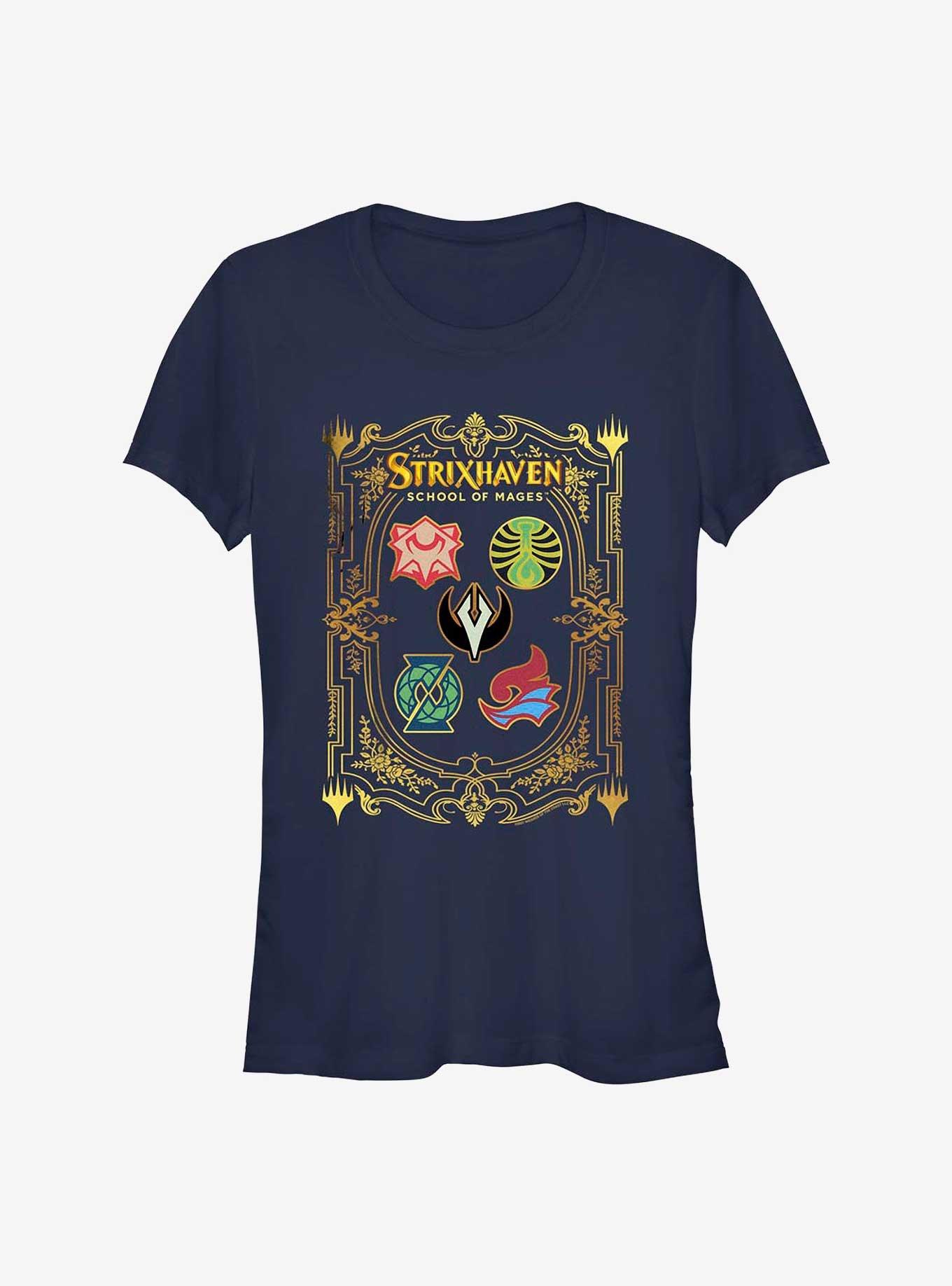 Magic The Gathering School Icons Girls T-Shirt, NAVY, hi-res