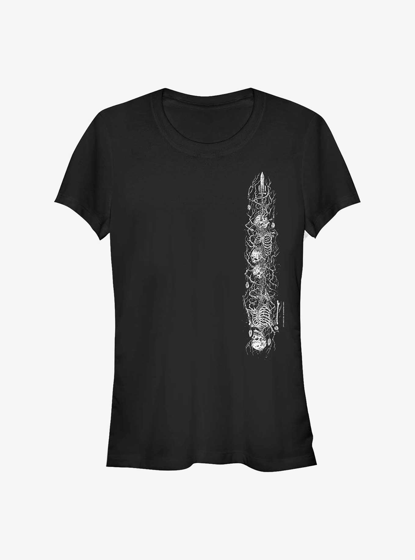Magic The Gathering Skeleton Left Stack Girls T-Shirt, BLACK, hi-res