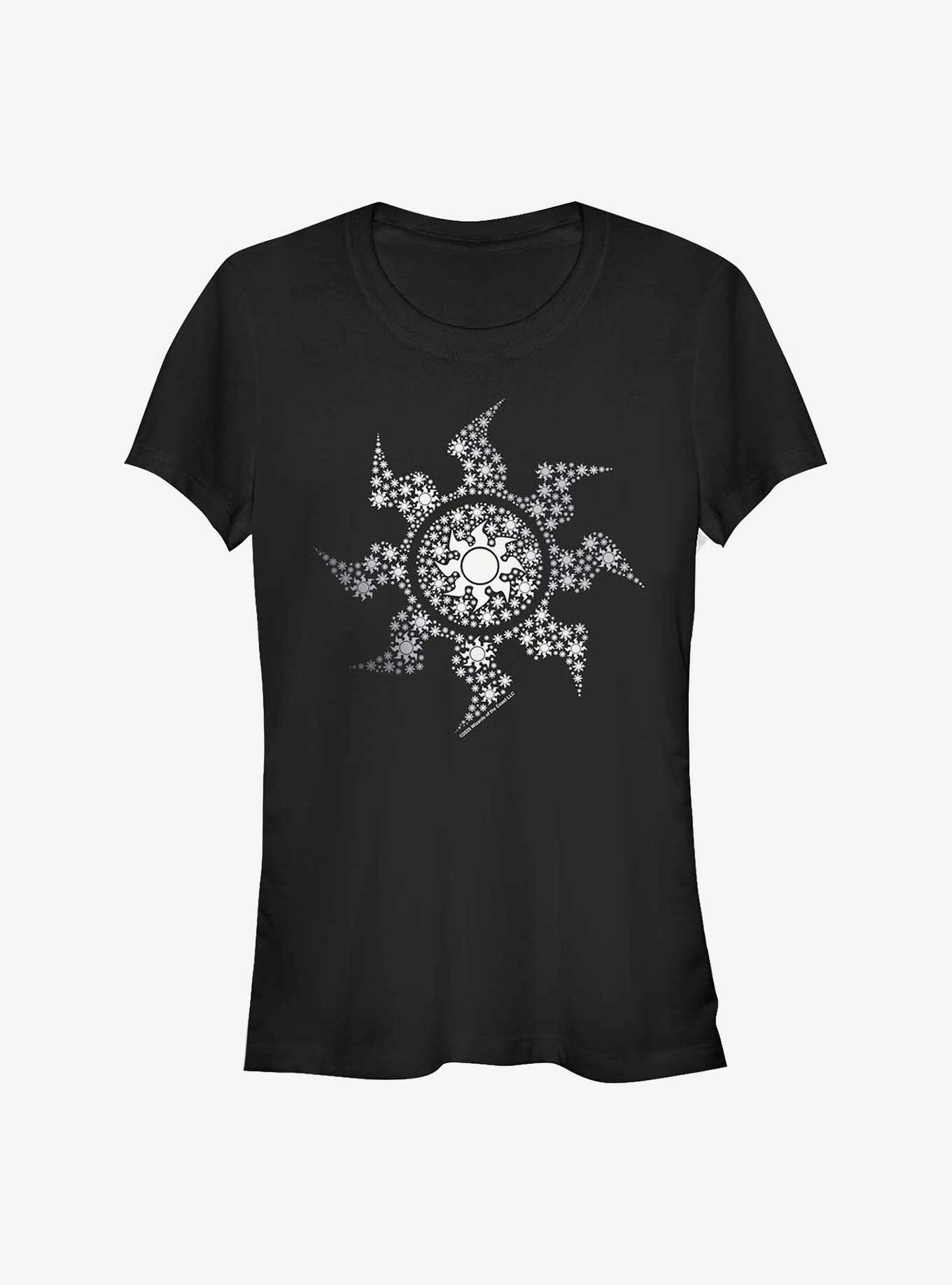 Magic The Gathering White Mana Icon Symbol Girls T-Shirt, BLACK, hi-res