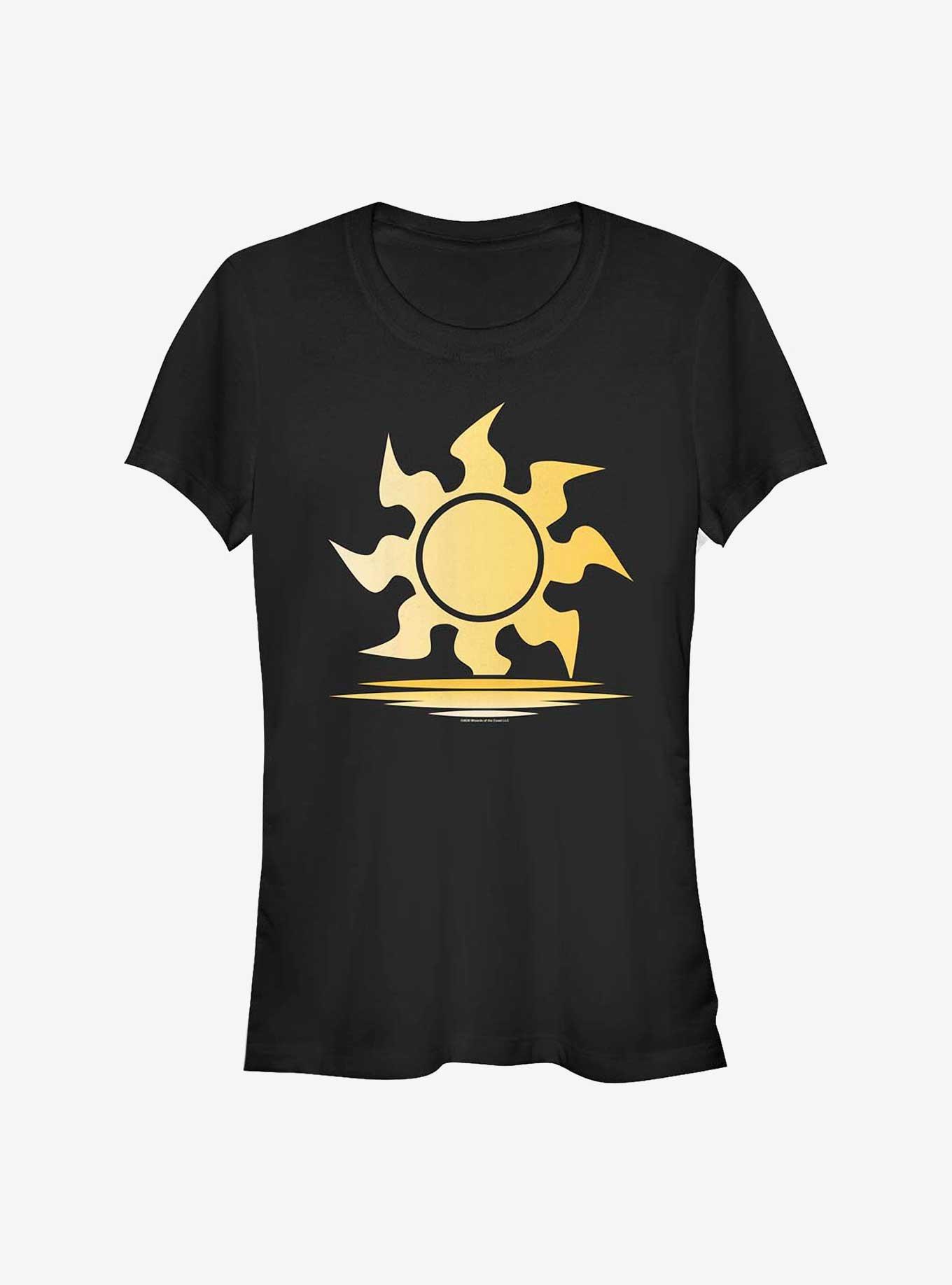 Magic The Gathering White Mana Symbol Girls T-Shirt, BLACK, hi-res