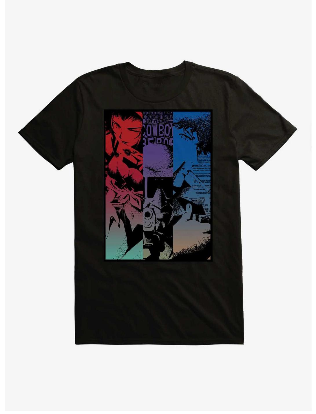 Cowboy Bebop Character Panels T-Shirt, BLACK, hi-res