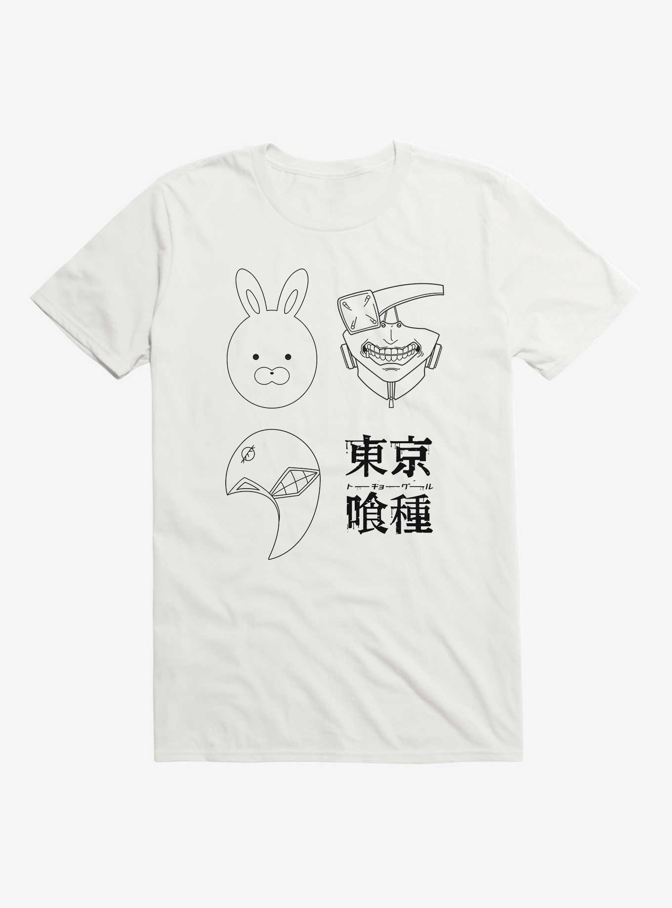 Tokyo Ghoul Line Art T-Shirt, WHITE, hi-res