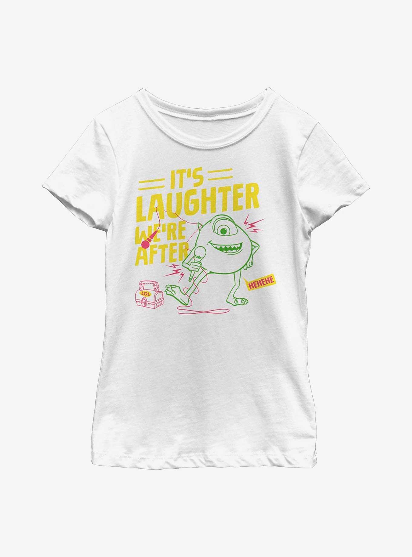 Disney Pixar Monsters At Work Mike Comedy Youth Girls T-Shirt, WHITE, hi-res