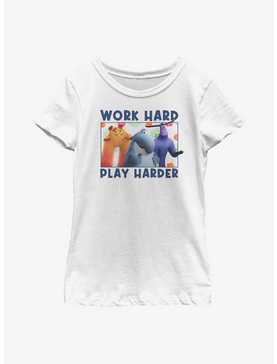 Disney Pixar Monsters At Work Play Hard Youth Girls T-Shirt, , hi-res