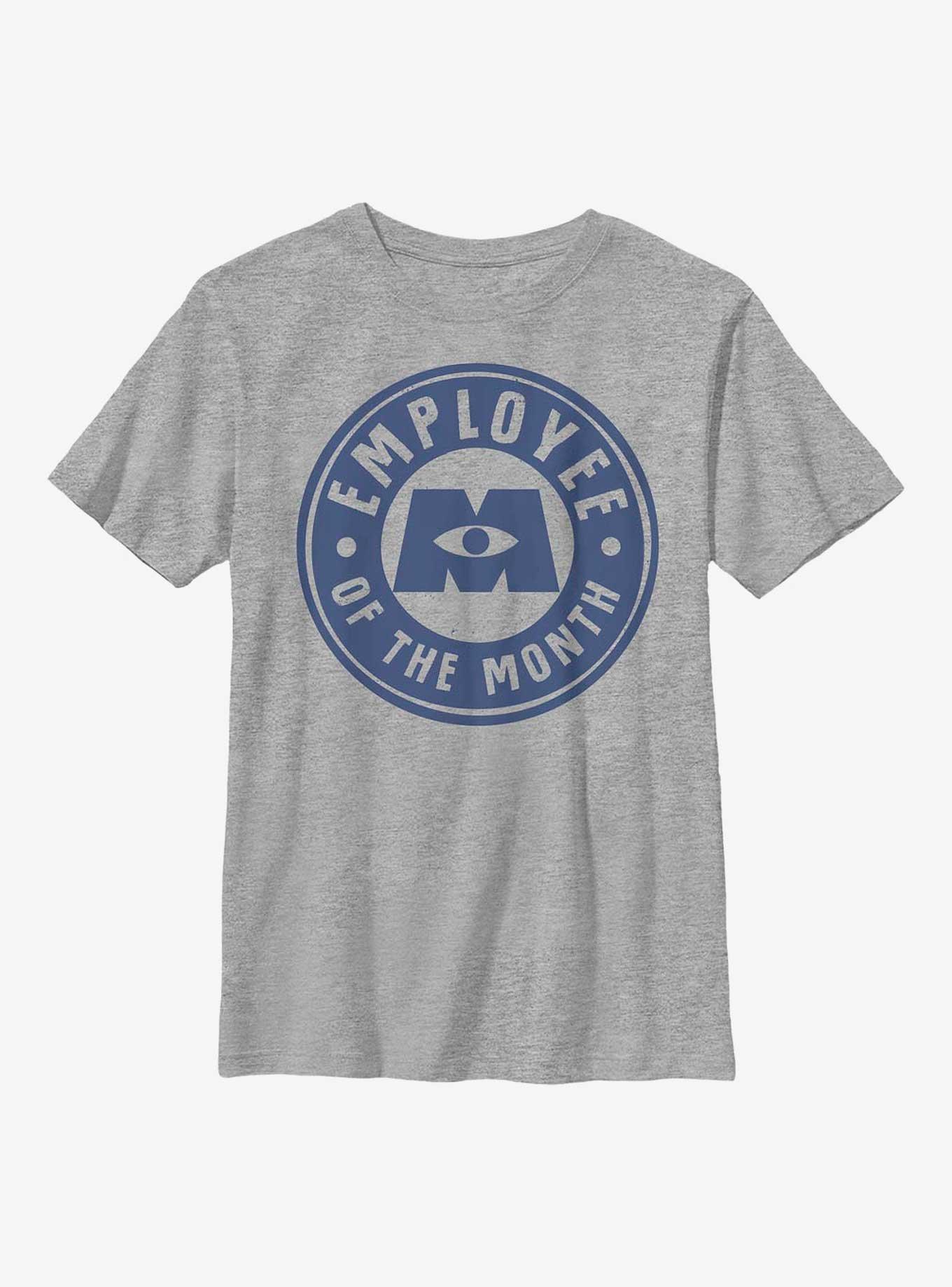 Disney Pixar Monsters At Work Employee Badge Youth T-Shirt, ATH HTR, hi-res