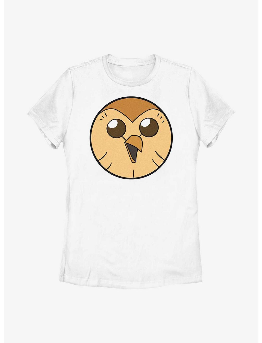Disney The Owl House Hooty Face Solid Womens T-Shirt, WHITE, hi-res