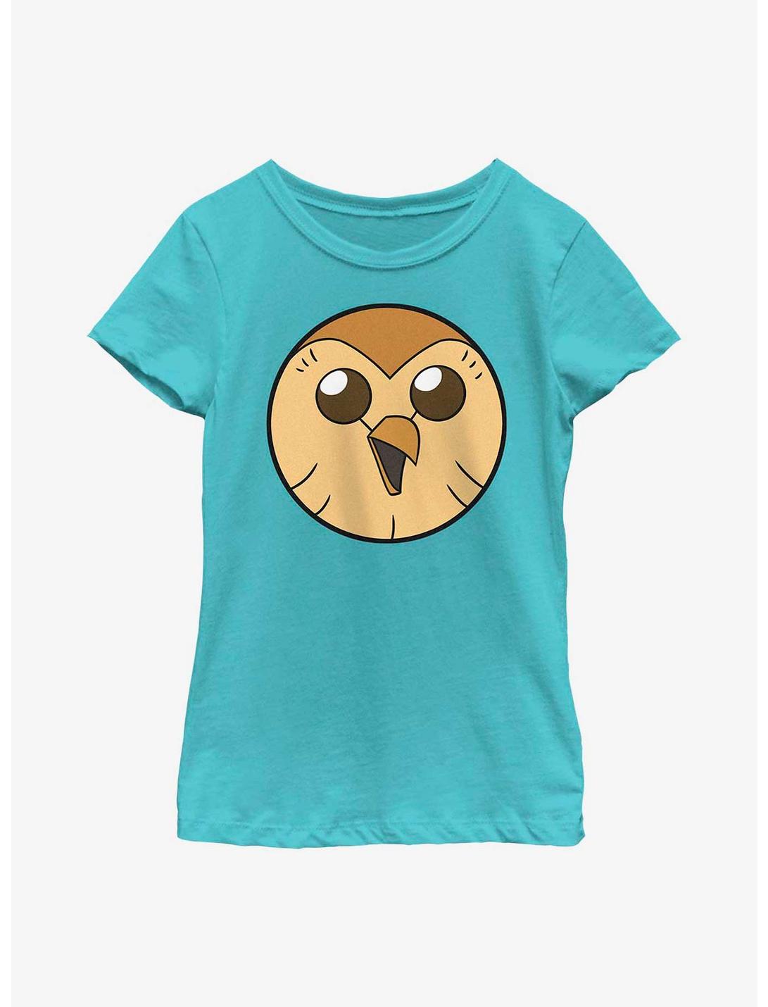 Disney The Owl House Hooty Face Solid Youth Girls T-Shirt, TAHI BLUE, hi-res
