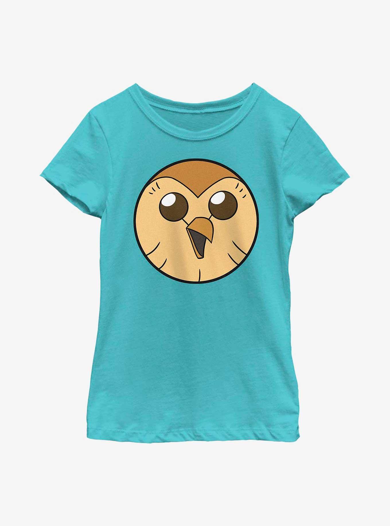 Disney The Owl House Hooty Face Solid Youth Girls T-Shirt, TAHI BLUE, hi-res
