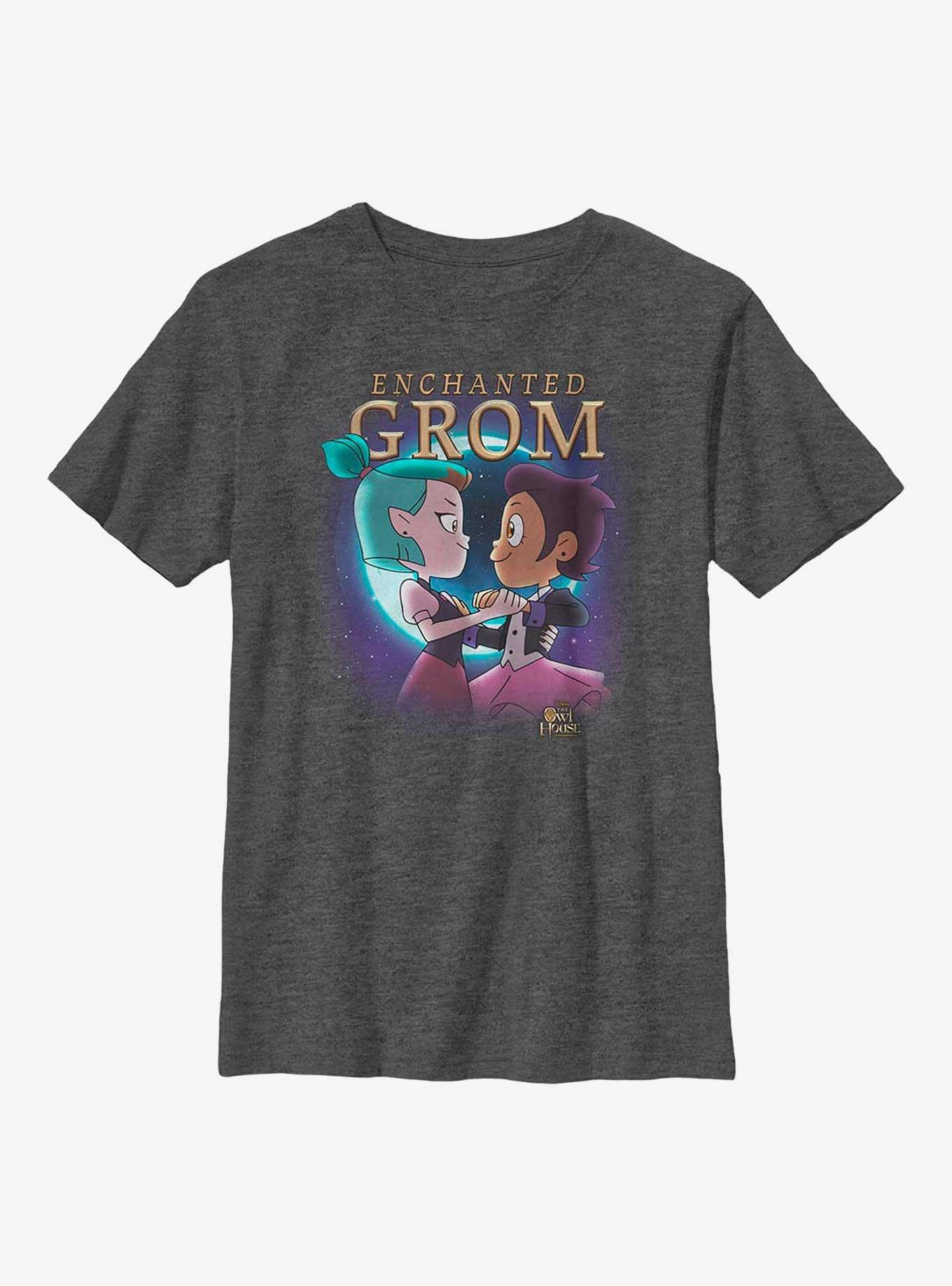 Disney The Owl House Amity And Luz Grom Youth T-Shirt, CHAR HTR, hi-res