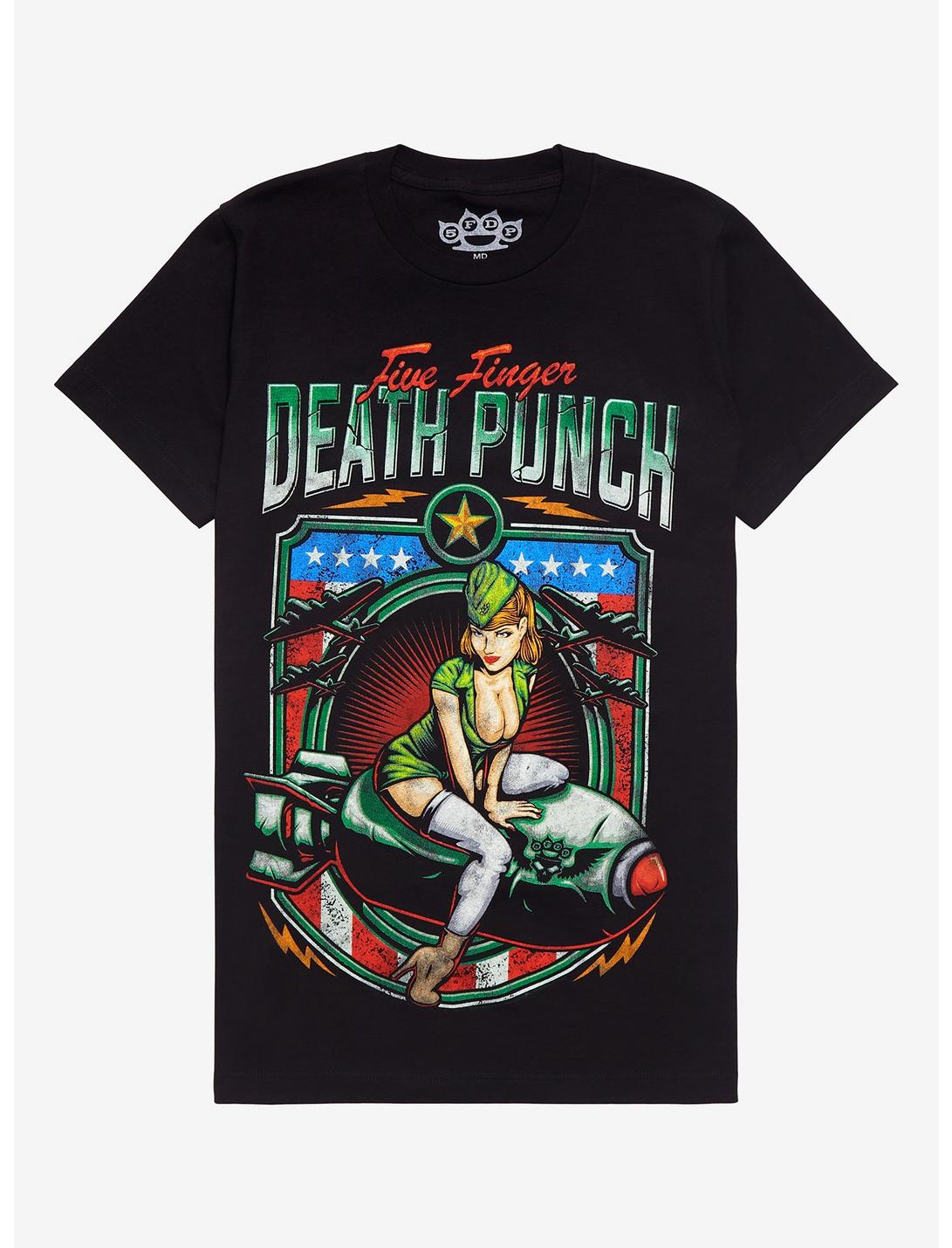 Five Finger Death Punch Military Missile Girls T-Shirt, BLACK, hi-res