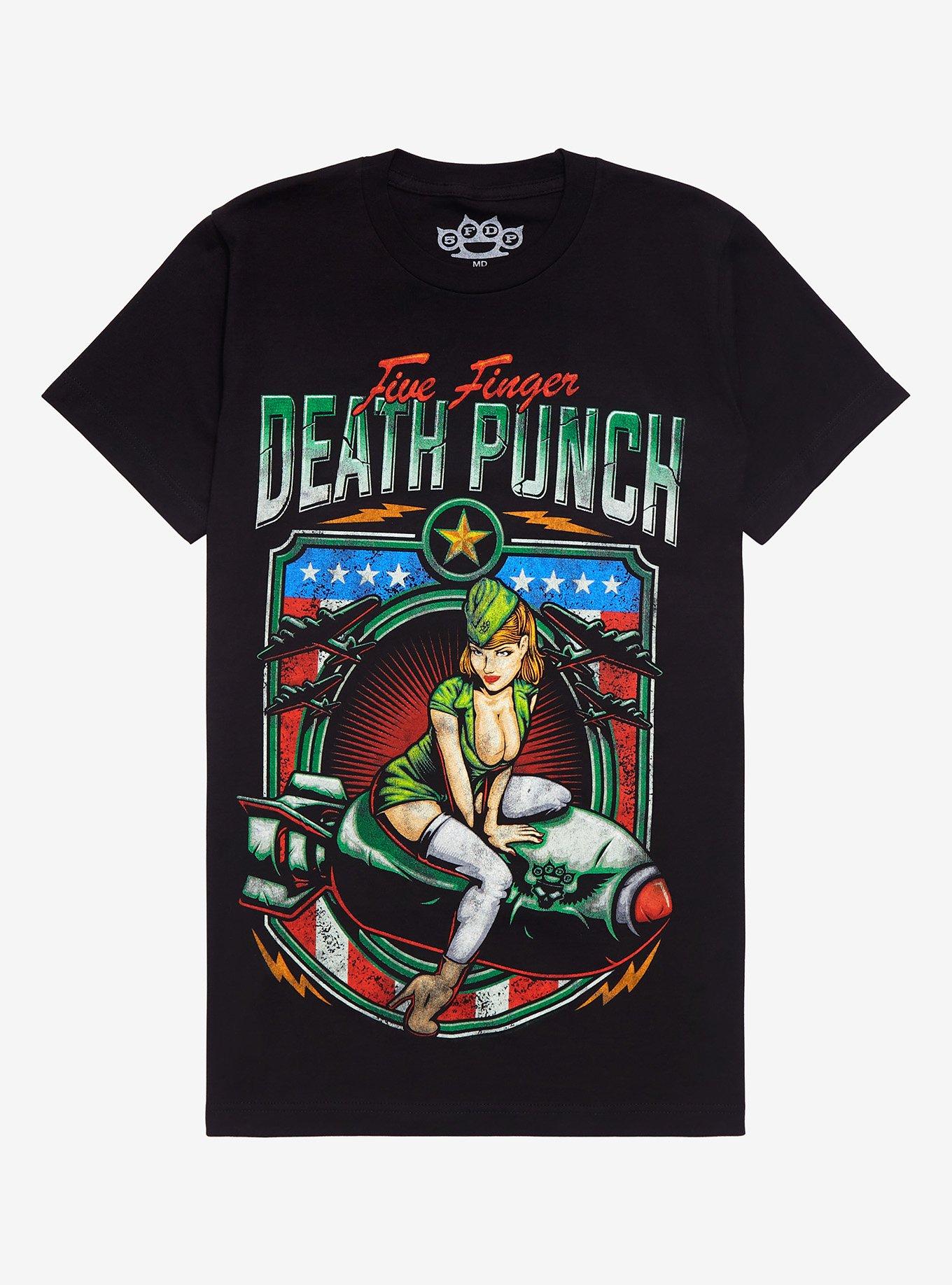 Five Finger Death Punch Military Missile Girls T-Shirt, BLACK, hi-res