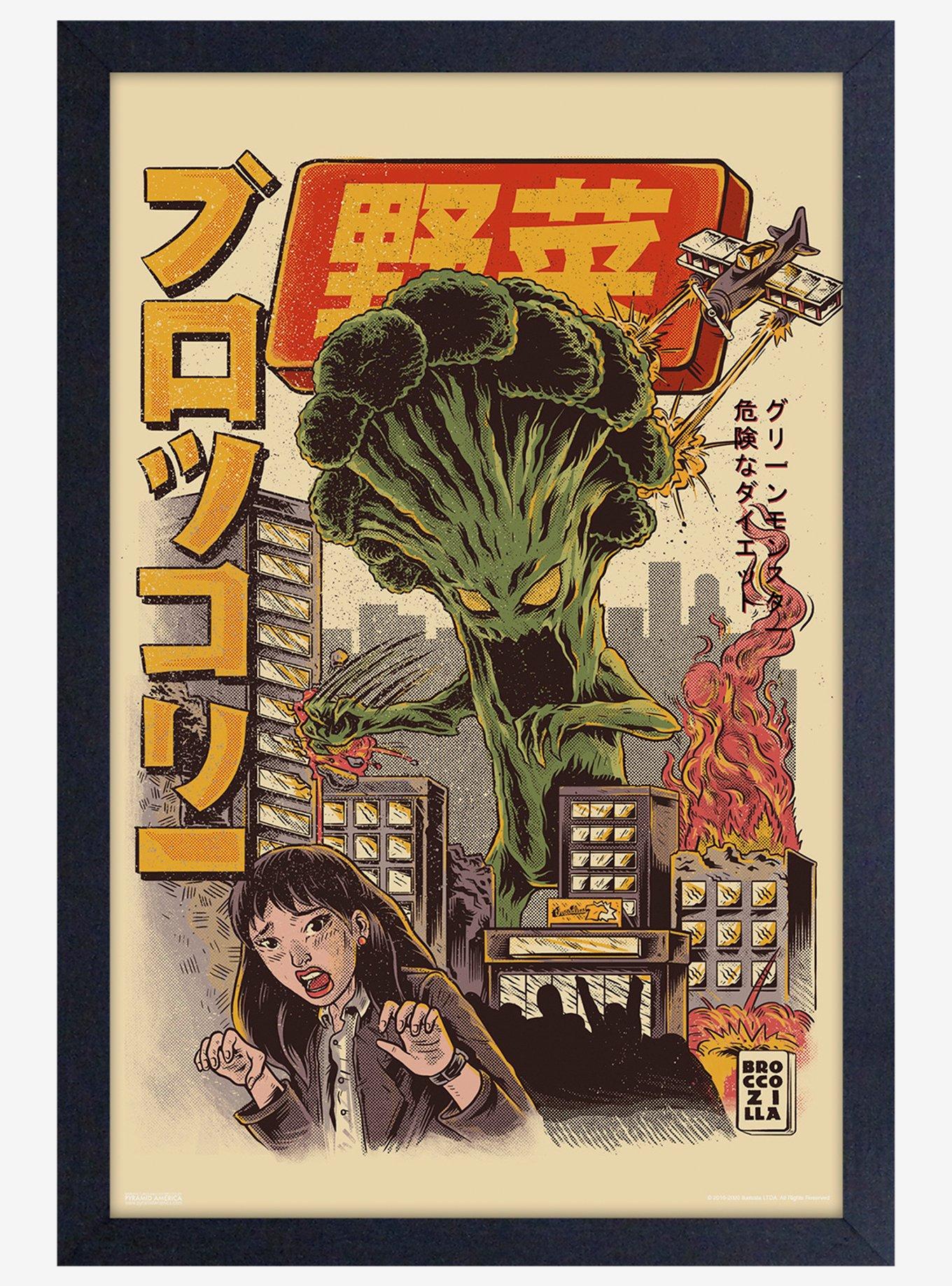 Illustrata Broccozilla Framed Wood Wall Art, , hi-res