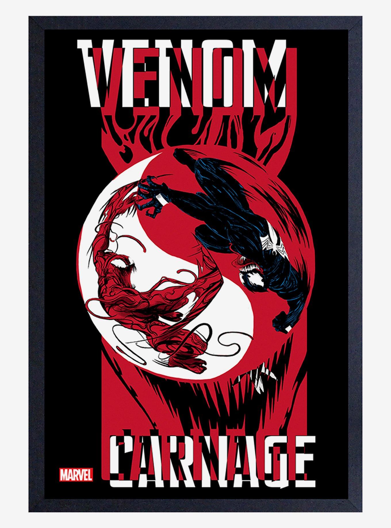 Marvel Venom Carnage Yin Yang Framed Wood Wall Art, , hi-res
