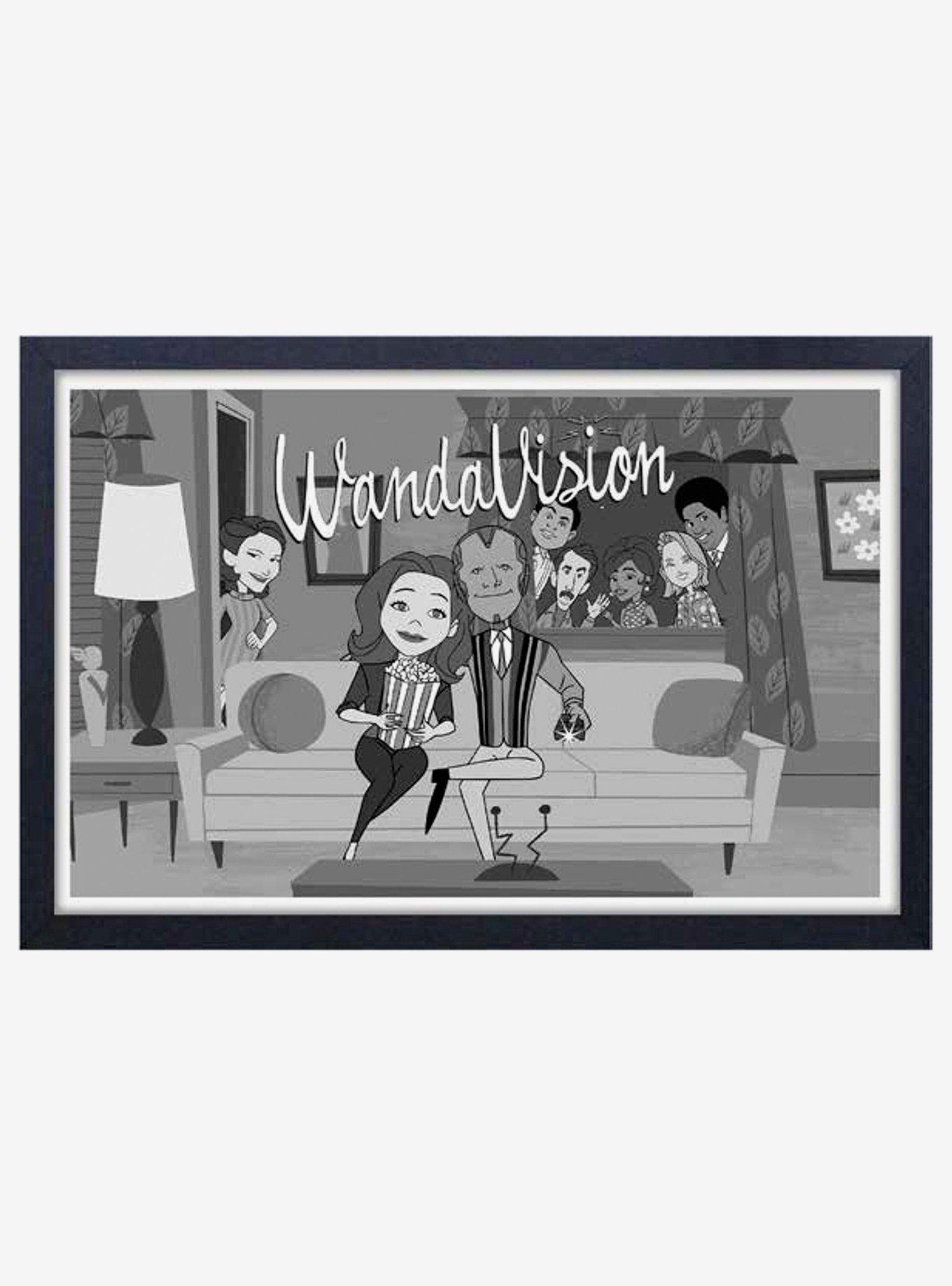 Marvel Wandavision B & W Framed Wood Wall Art, , hi-res